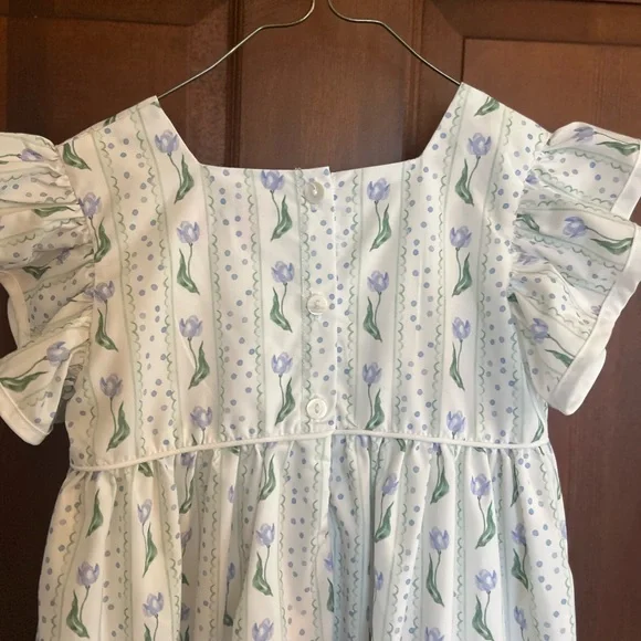 Smockingbird Floral White and Green Dress - Picture 4 of 5
